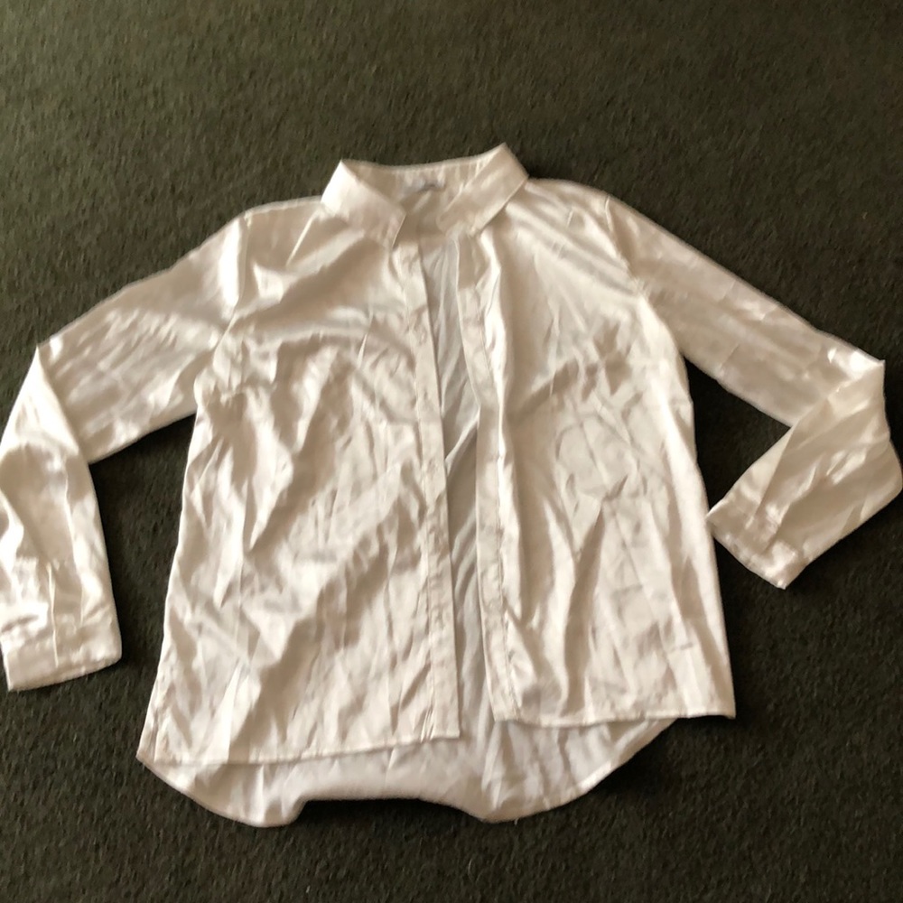White Silk Button up shirt
